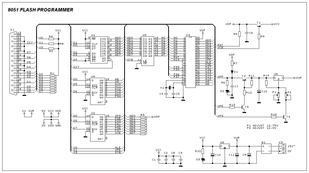 ATMEL 89 Series Flash Microcontroller – Circuit Schematic