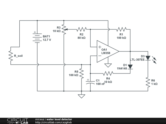 plant watering alarm – Circuit Schematic