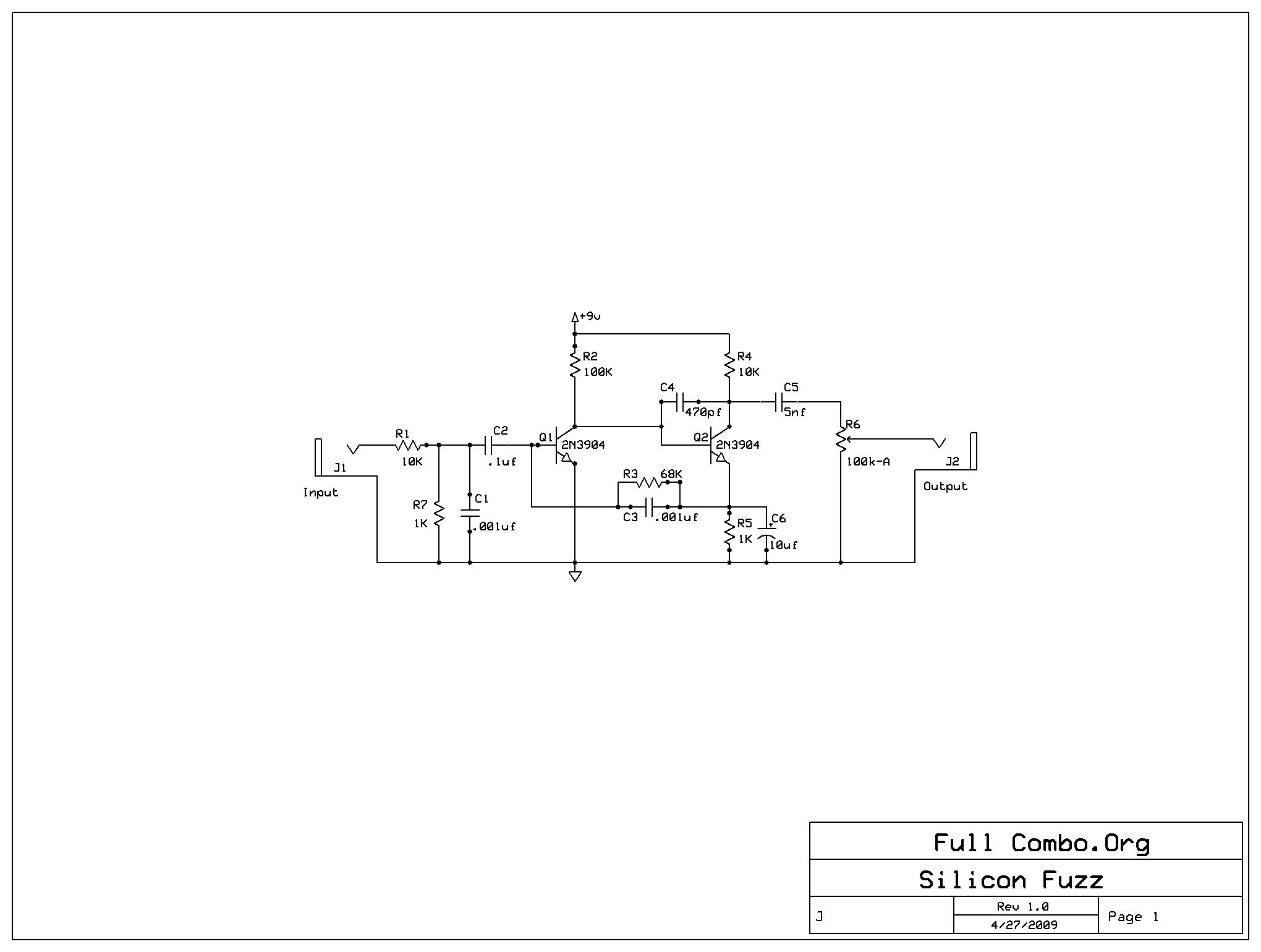silicon fuzz – Circuit Schematic