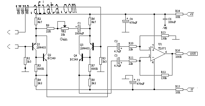microphone preamps – Circuit Schematic