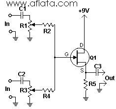 audio mixer circuit diagram using fet 2n3819 – Circuit Schematic