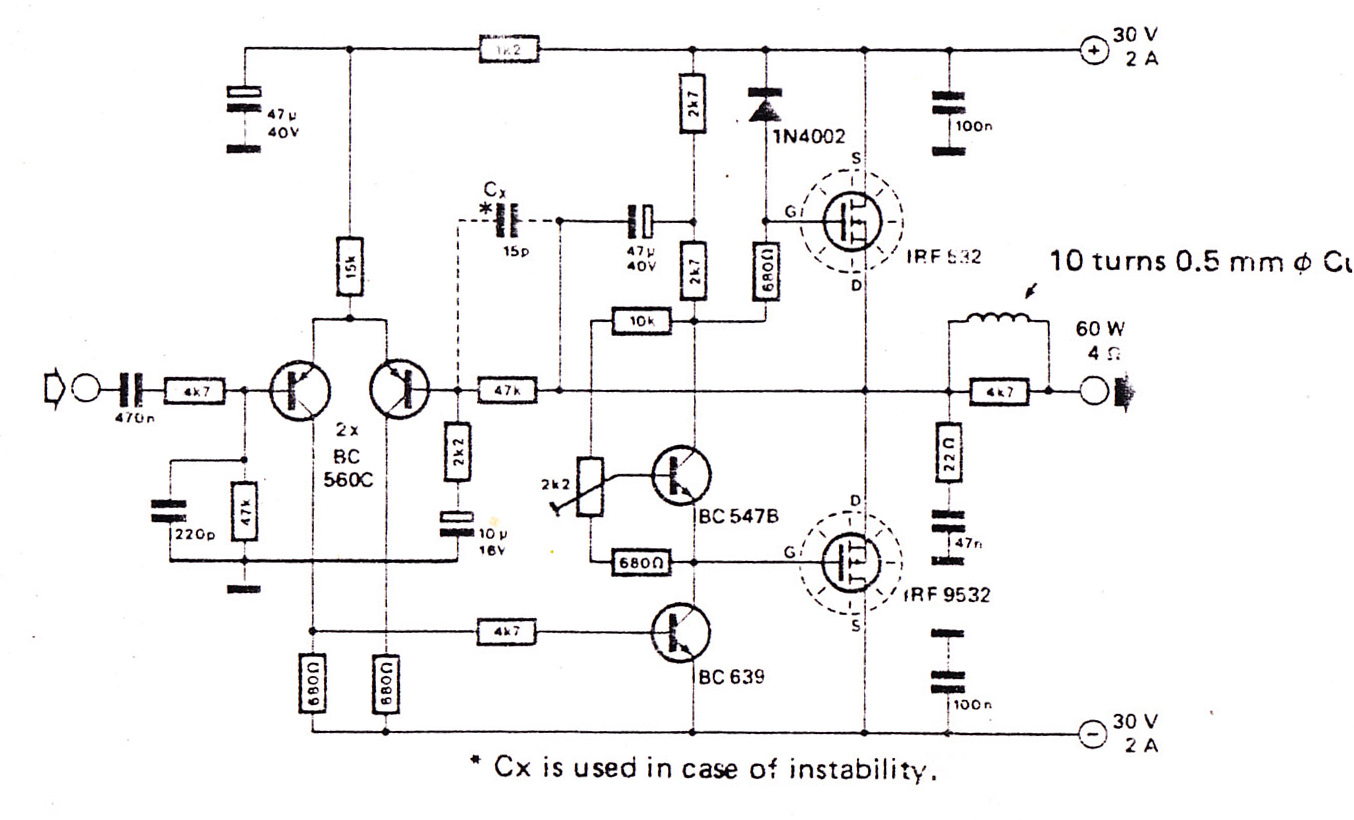 audio amplifier using fet
