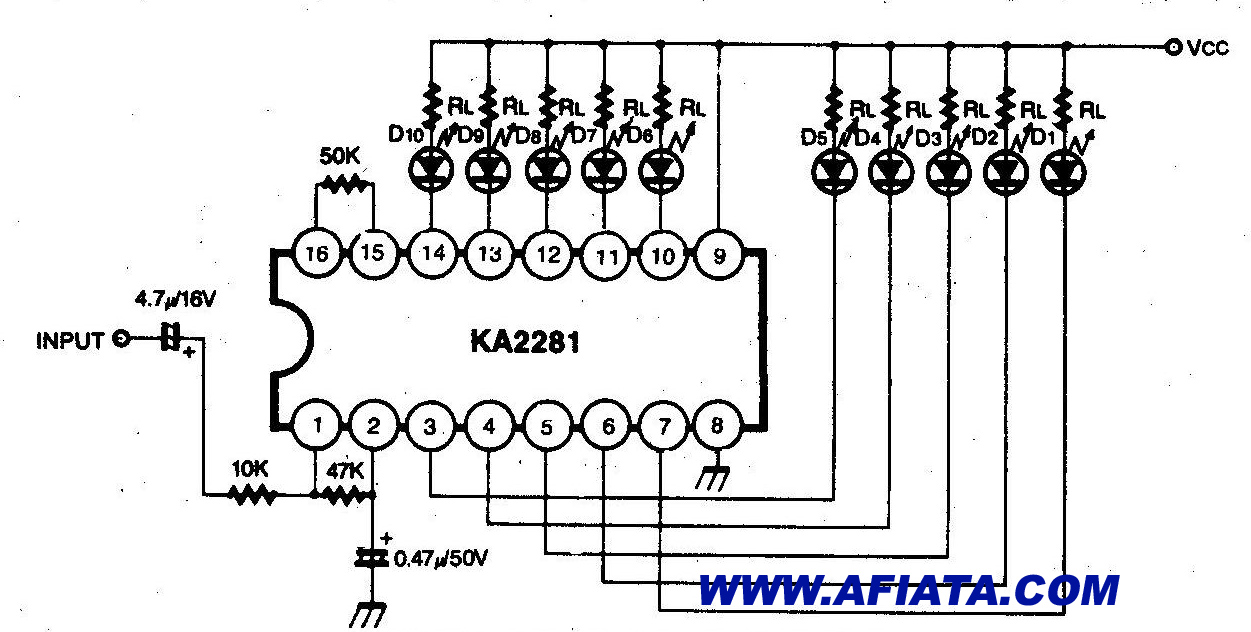 audio vu meter mono circuit – Circuit Schematic