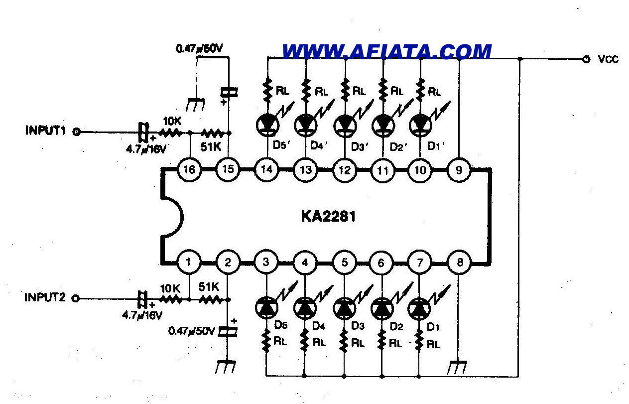 stereo audio vu meter circuit – Circuit Schematic