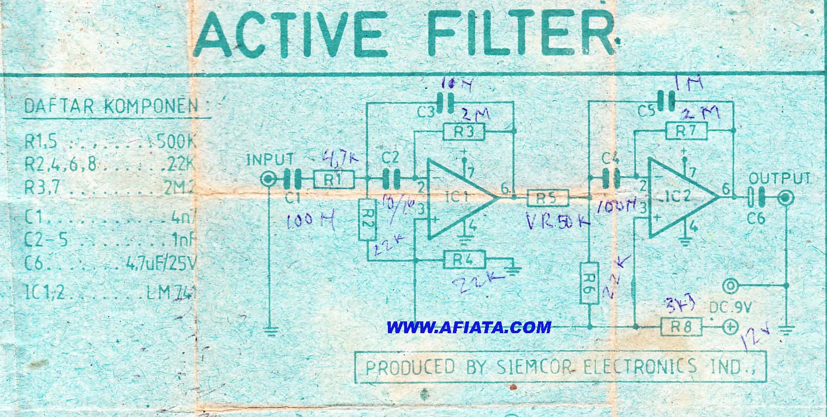 best audio active high pass filter – Circuit Schematic