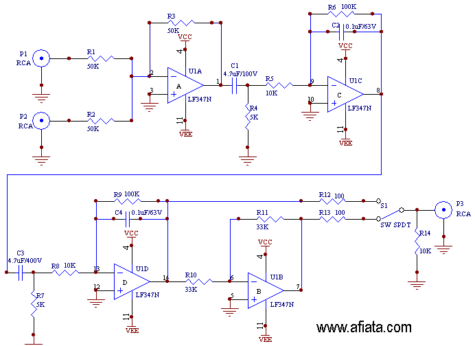 low pass audio filter circuit – Circuit Schematic