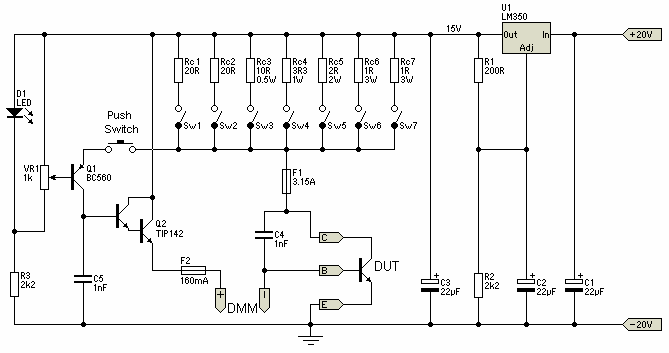 create hfe tester circuit diagram – Circuit Schematic
