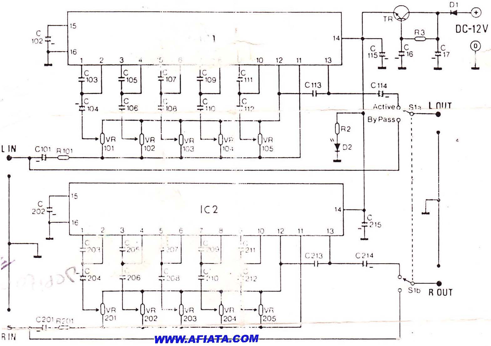 equalizer circuit using la3600 – Circuit Schematic