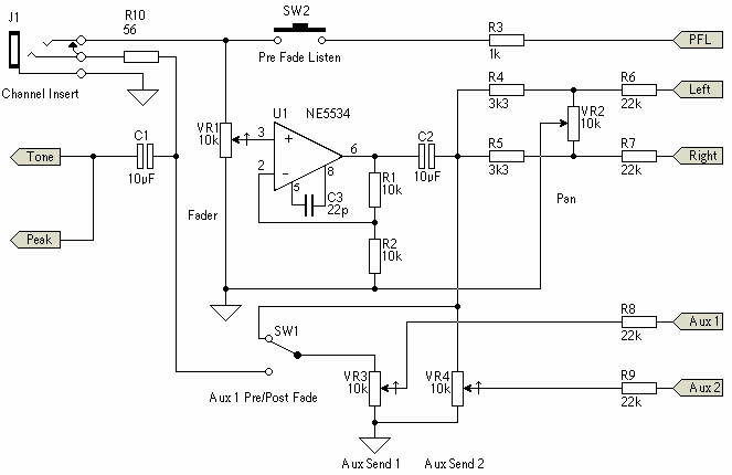 audio mixing equipment – Circuit Schematic