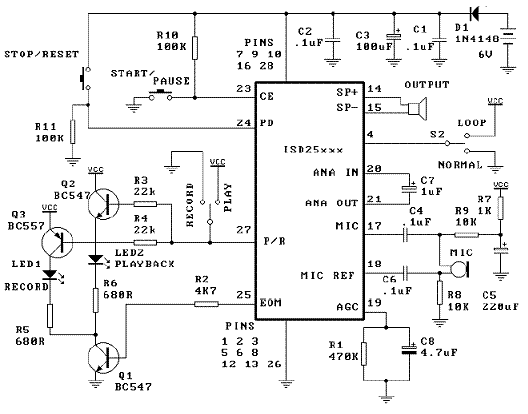 mic recorder circuit – Circuit Schematic