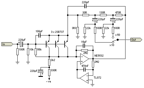 low noise balanced microphone preamp – Circuit Schematic