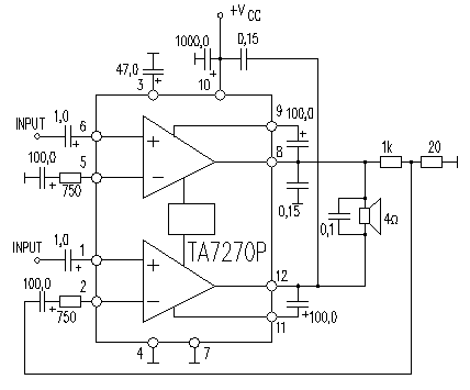 portable audio amplifier schematic – Circuit Schematic