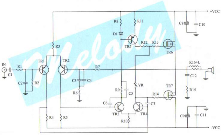 100 watt simple mosfet power amp circuit