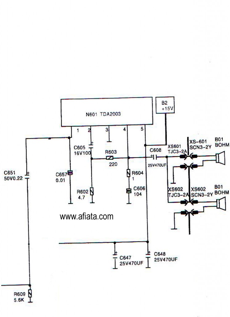 tv audio using tda2003 – Circuit Schematic