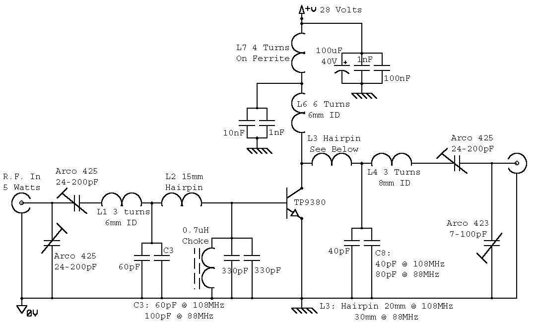 and filter 1 3 5w power rf amplifier circuit