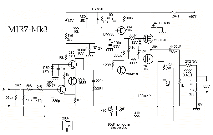 mjr7 mk3 mosfet audio power amplifier 70w