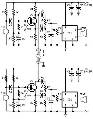 preamp mic schematic and audio megaphone – Circuit Schematic