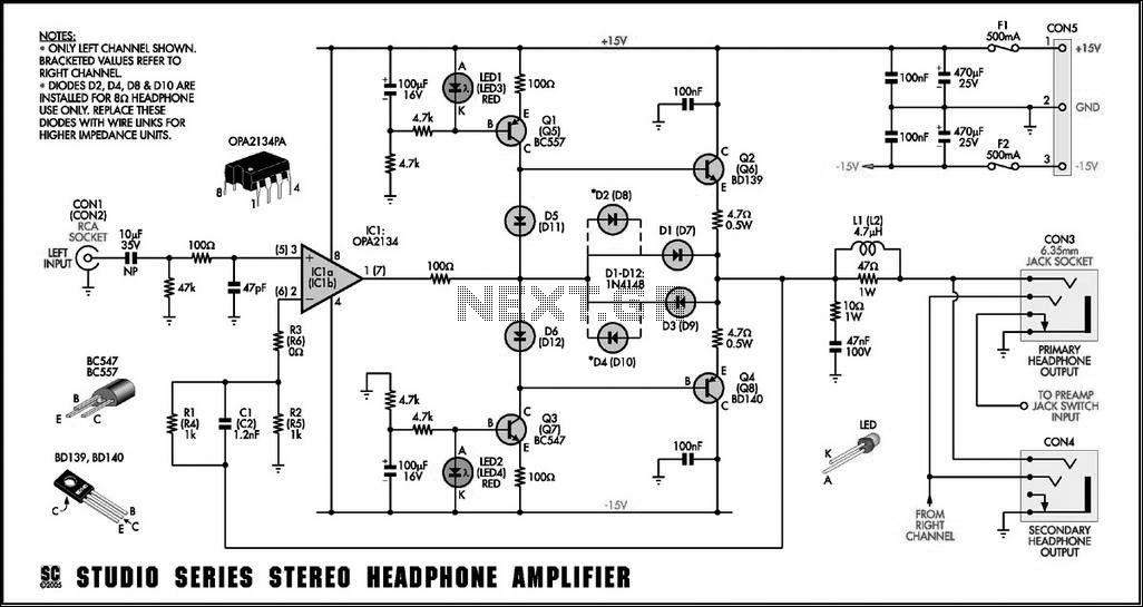 stereo headphone circuit diagram – Circuit Schematic