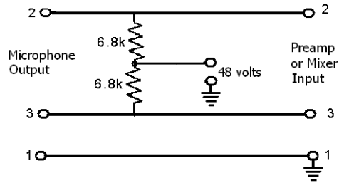 Phantom Powered Microphones – Circuit Schematic
