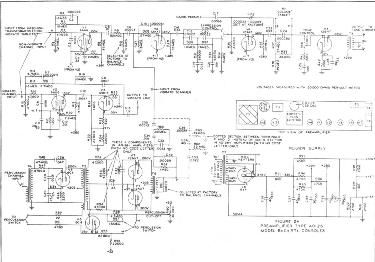 12AX712BH7 Hammond Tube Preamp Project circuit