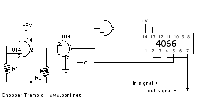 chopper tremolo effect – Circuit Schematic