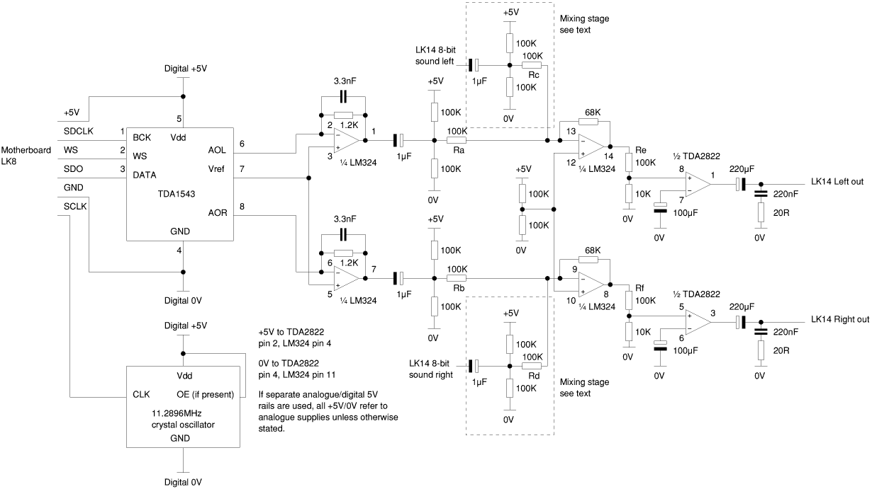 16 bit sound – Circuit Schematic