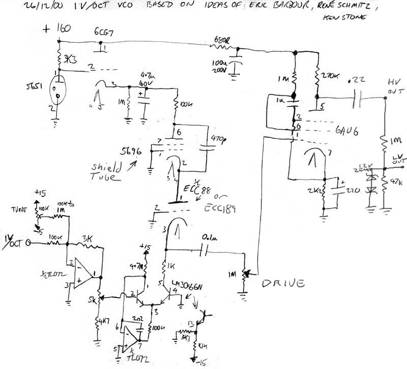 Vacuum tube VCO circuit