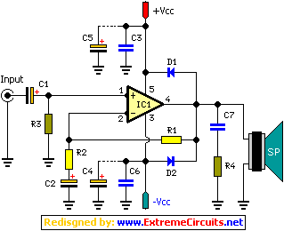 18w 18w stereo hi fi audio amplifier tda2030 circuit
