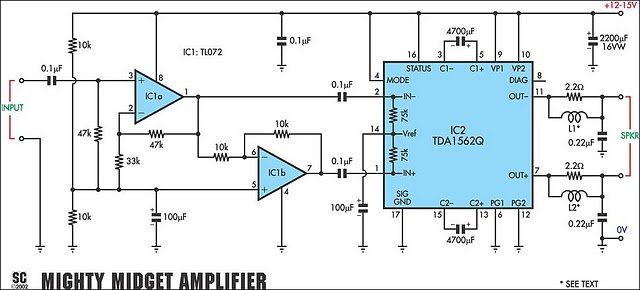 36 watt audio power amplifier using tda1562q circuit