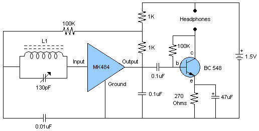 am radio receiver with mk484 circuit