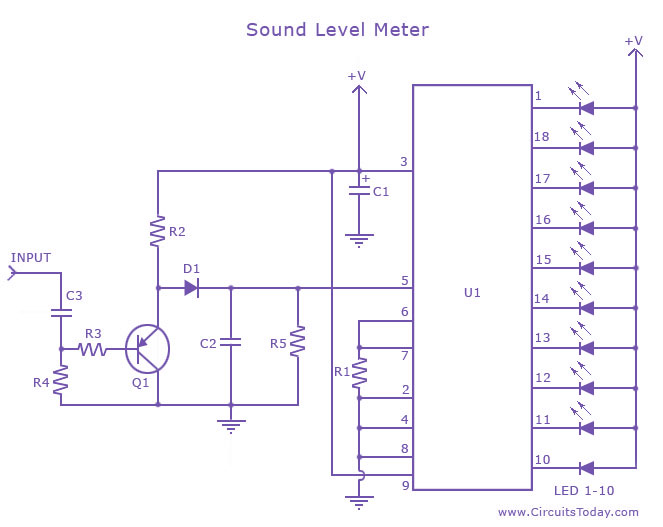 Sound Level Meter – Circuit Schematic