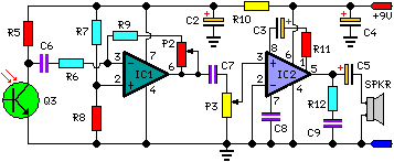 a low power wireless audio power amplifier – Circuit Schematic