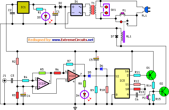 amplifier timer circuit schematic circuit