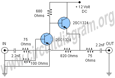 cable tv signal booster amplifier – Circuit Schematic