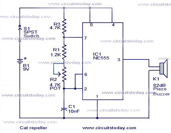 Cat Repeller CircuitRepellentCircuit555 Ultrasonic Circuit