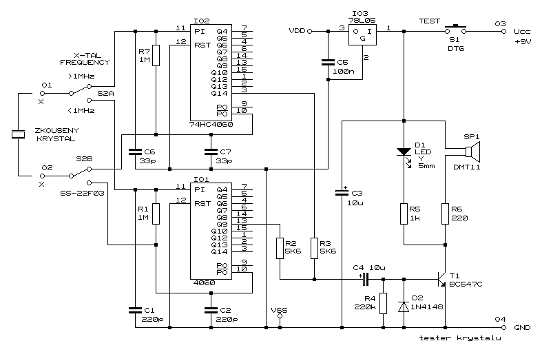 crystal tester – Circuit Schematic