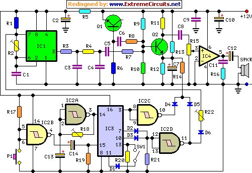 cuckoo sound generator circuit schematic circuit