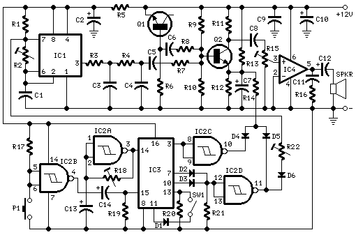 cuckoo sound generator – Circuit Schematic