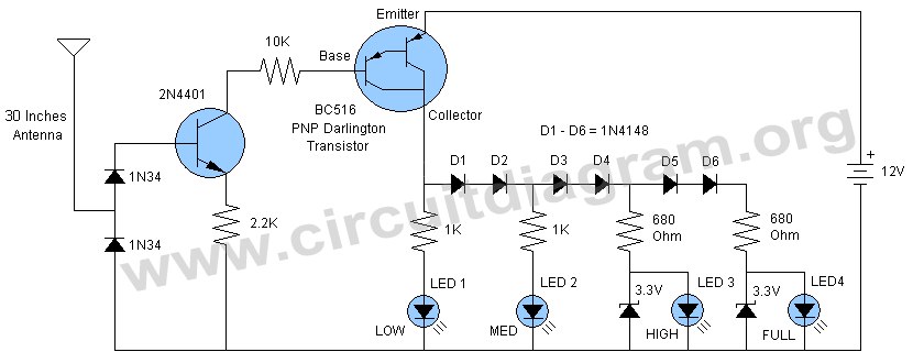 field strength meter – Circuit Schematic