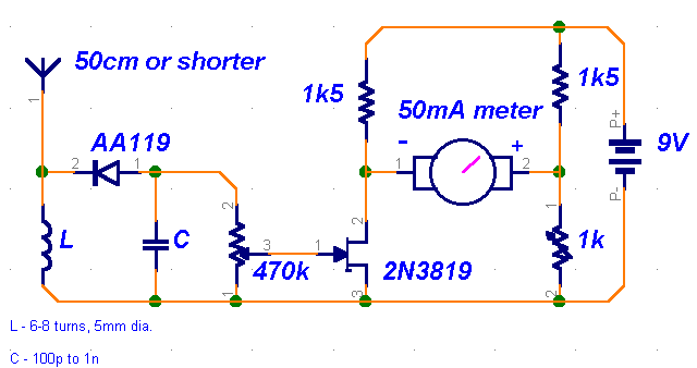 field strength meter – Circuit Schematic