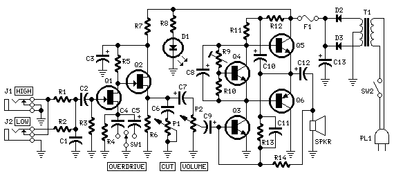 guitar amplifier circuit