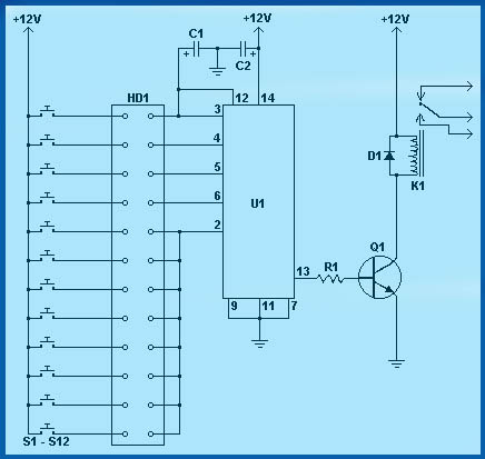 Electronic Keys and Locks Circuits-Digital Code Locks-Combination and Transistor Code Locks