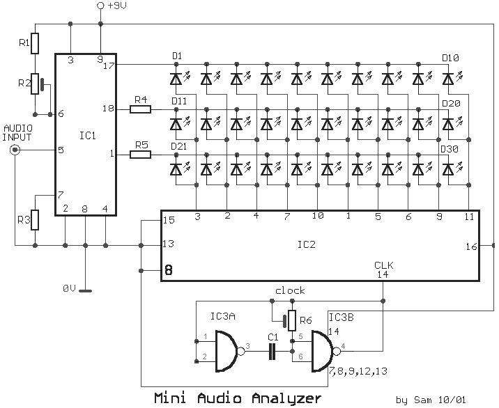 mini audio analyzer – Circuit Schematic