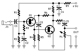 portable microphone preamplifier circuit