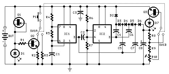 self powered fast battery tester – Circuit Schematic