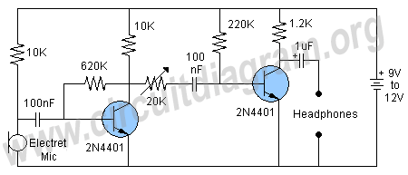 sensitive microphone circuit – Circuit Schematic