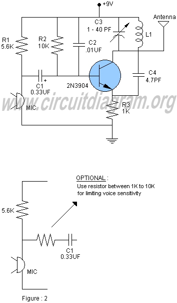 simple fm transmitter – Circuit Schematic