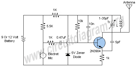 stable fm transmitter – Circuit Schematic