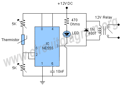 temperature control circuit 555 ic circuit