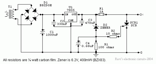 ttl power supply with crowbar protection